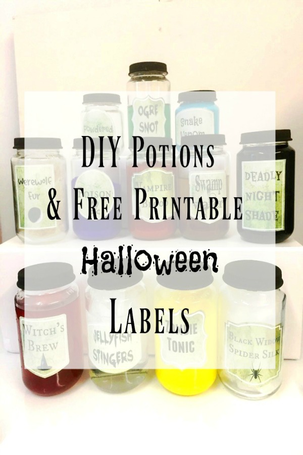 Halloween potion labels
