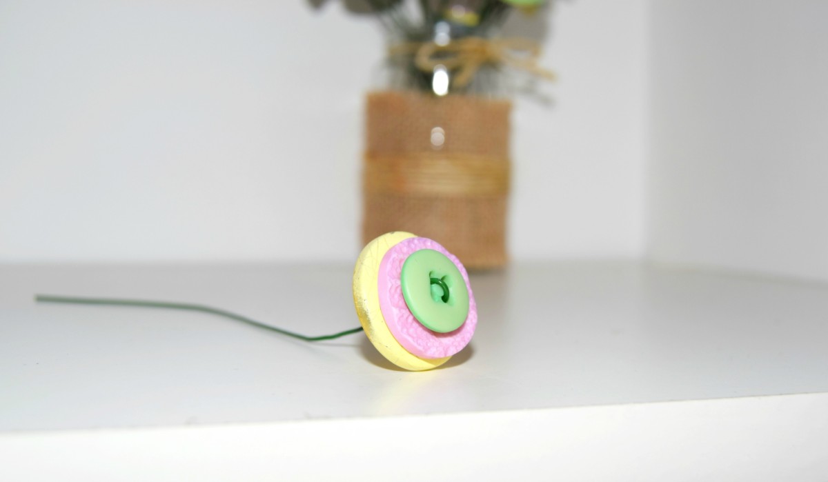 pastel button close up