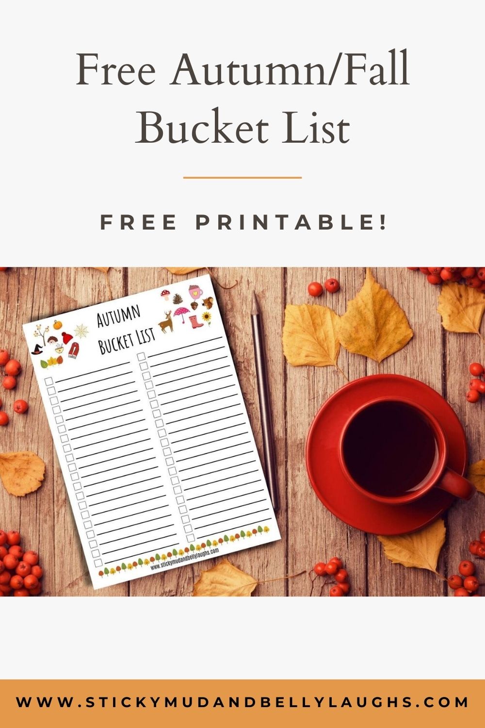 Autumn fall bucket list for families printable
