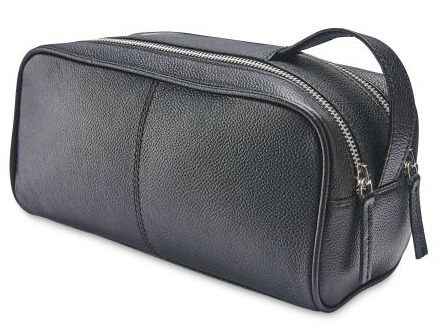 Avenue Leather Washbag Black A