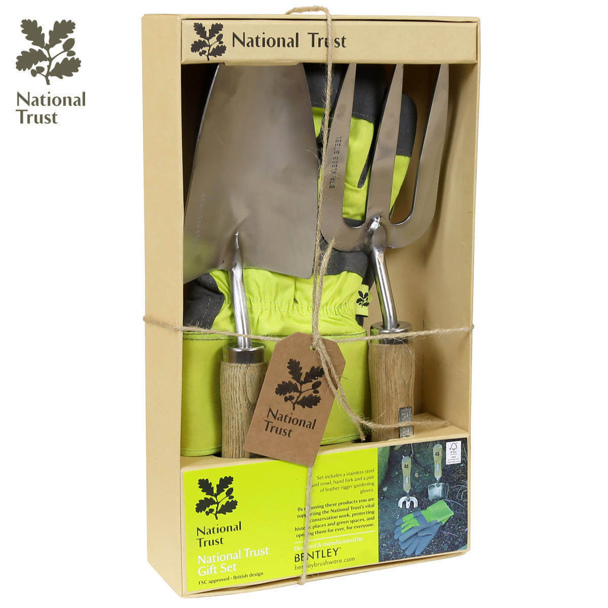 NTGIFTSET03 National Trust Gift Set With Green Gloves And Tools With Logo 1