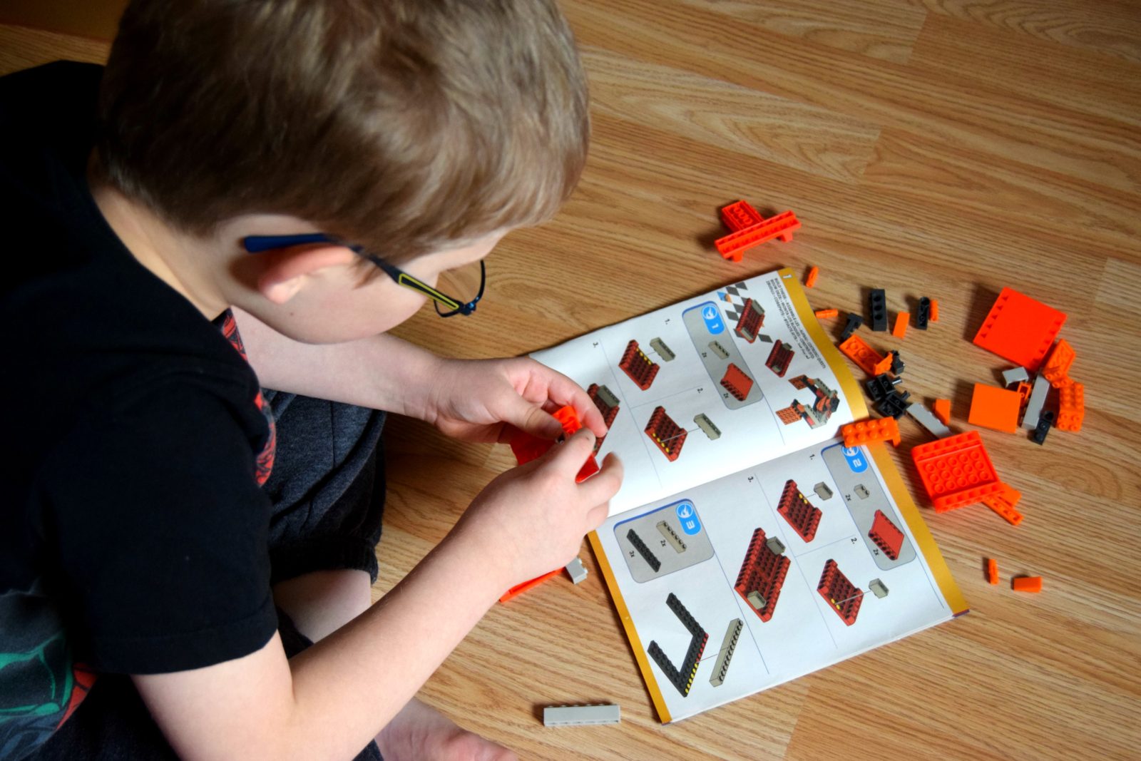 building the lego pieces