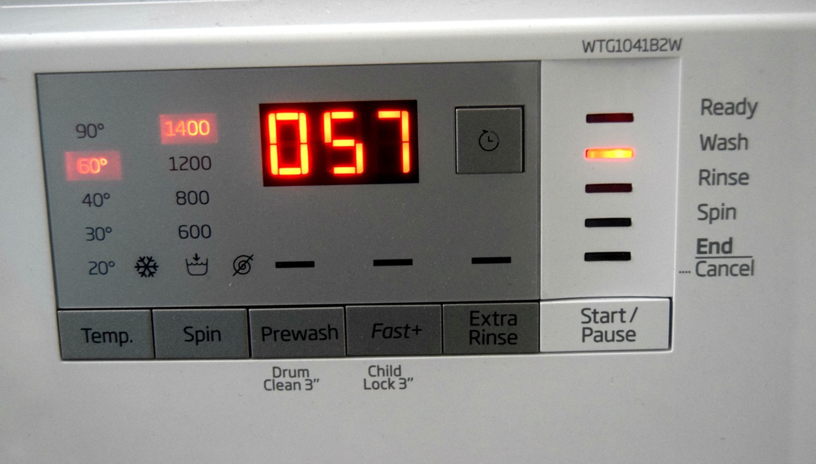 washing machine digital display