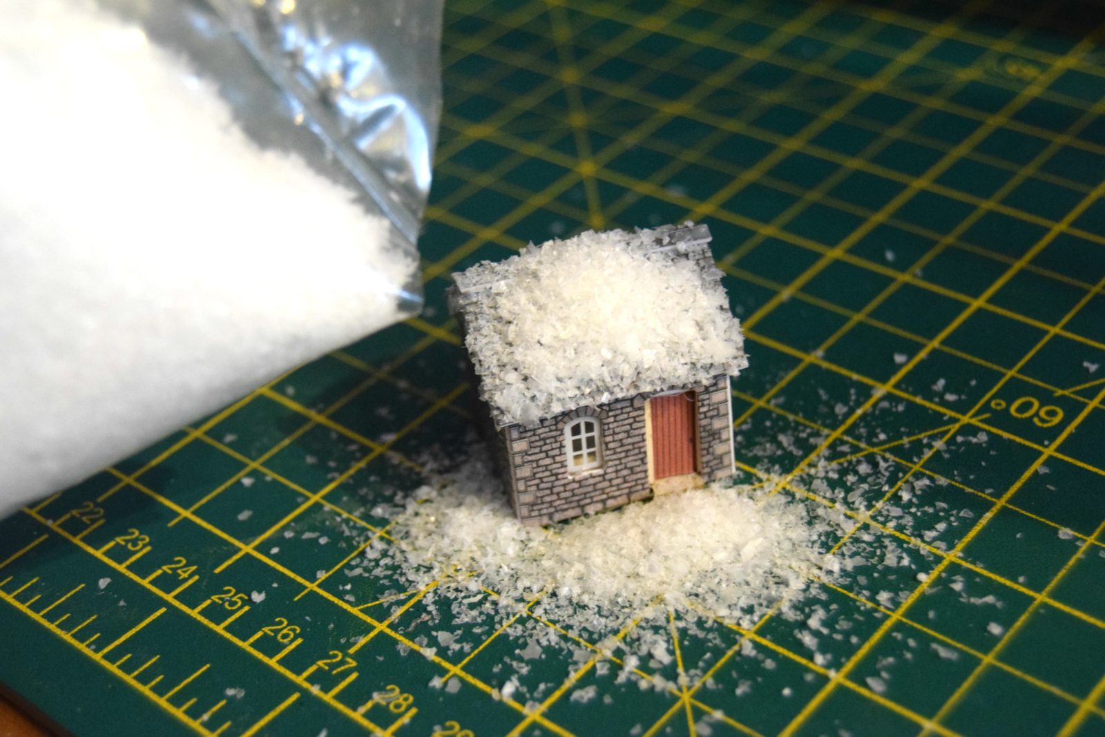 covering the house in snow