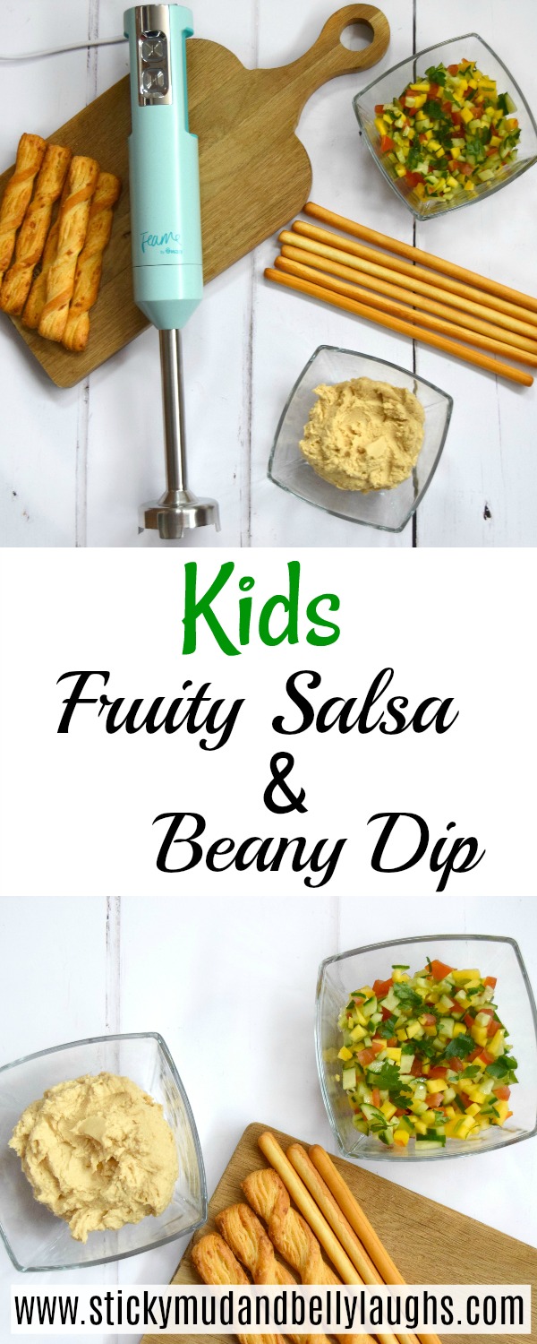 if you are looking for some quick, tasty and healthy kids snacks then why not try this fruity salsa and beany dip? Perfect for party snacks too!