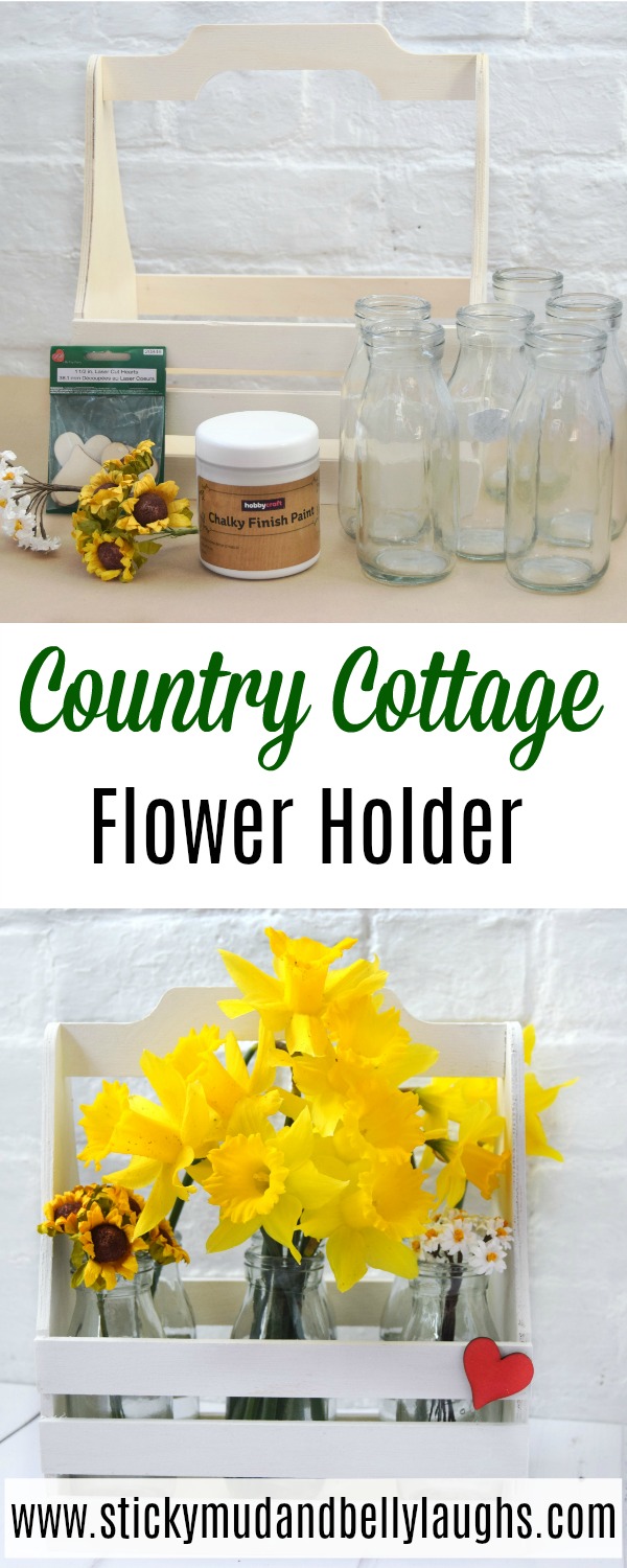 A lovely Spring craft for the home. This country cottage flower holder will brighten up any home interior.