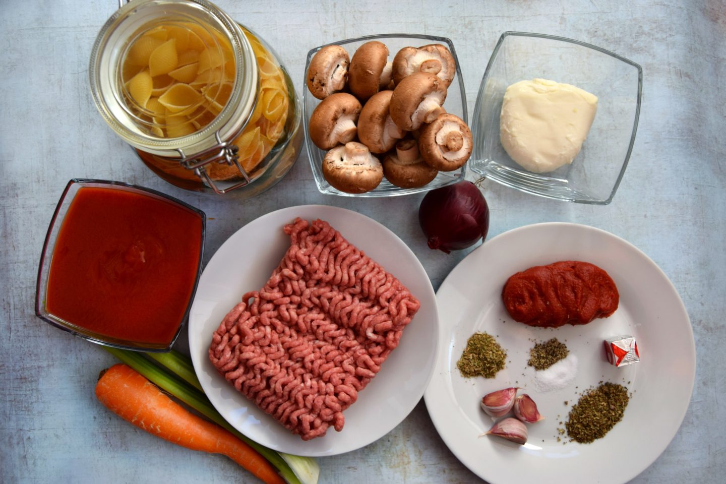 Slimming World Beef Ragu Pasta bake Ingredients