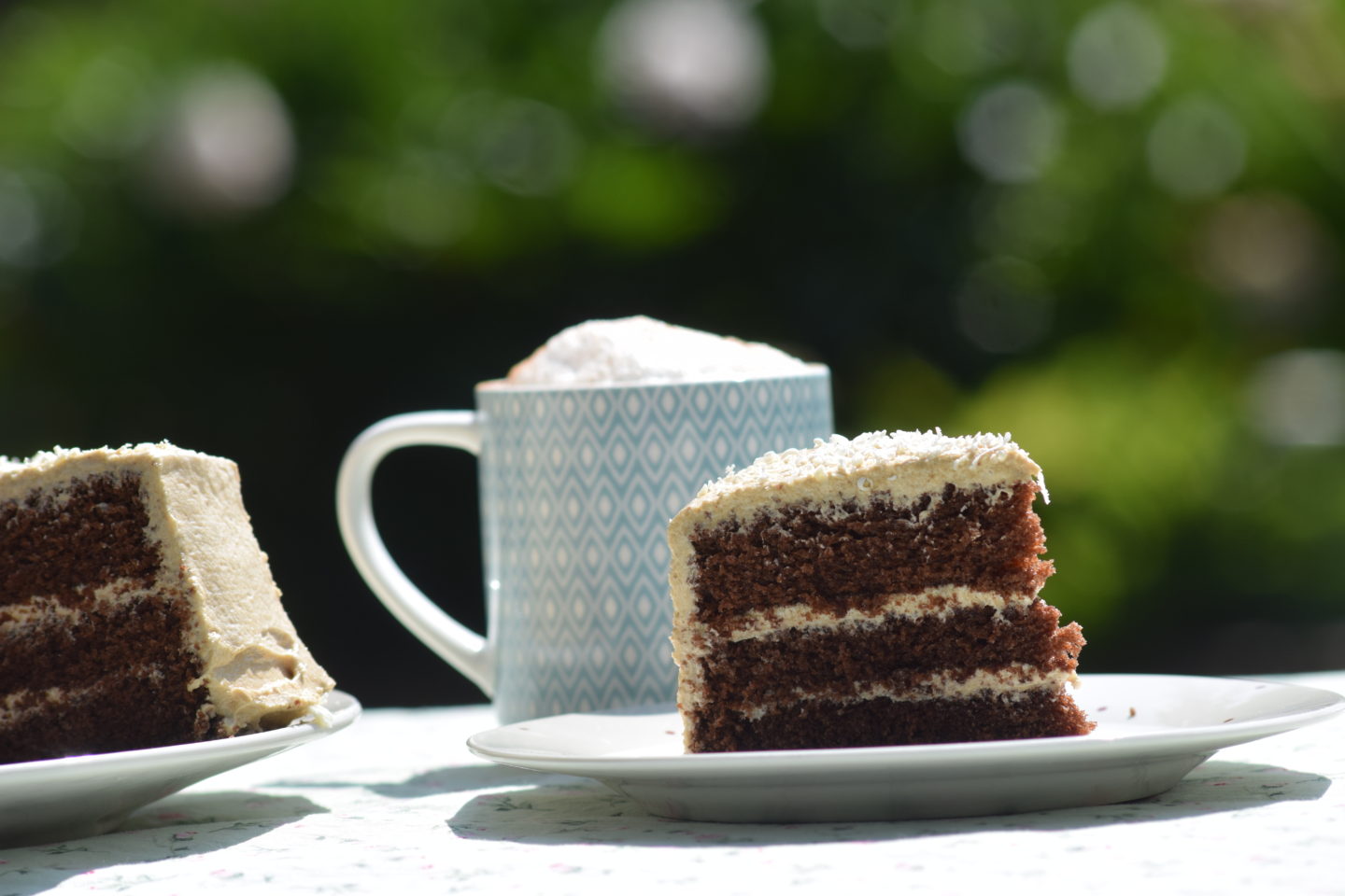 Barleycup chocolate cake with a tasty cappuccino.