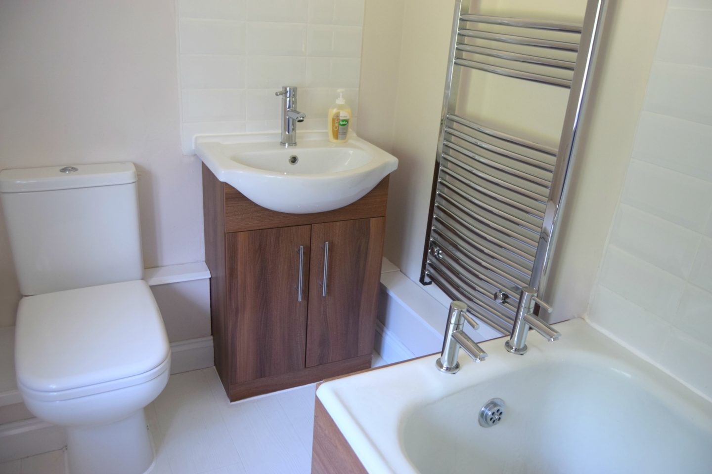 Bathroom makeover. A new suite, tiling and flooring have made a huge difference to our once dated bathroom.