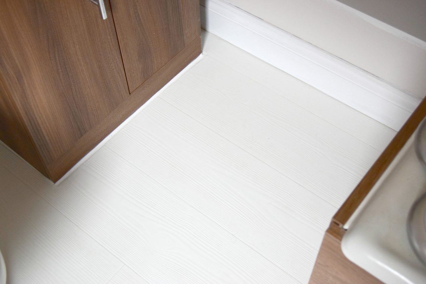 White wooden flooring