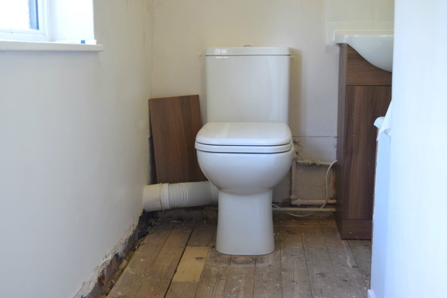 New toilet in bathroom