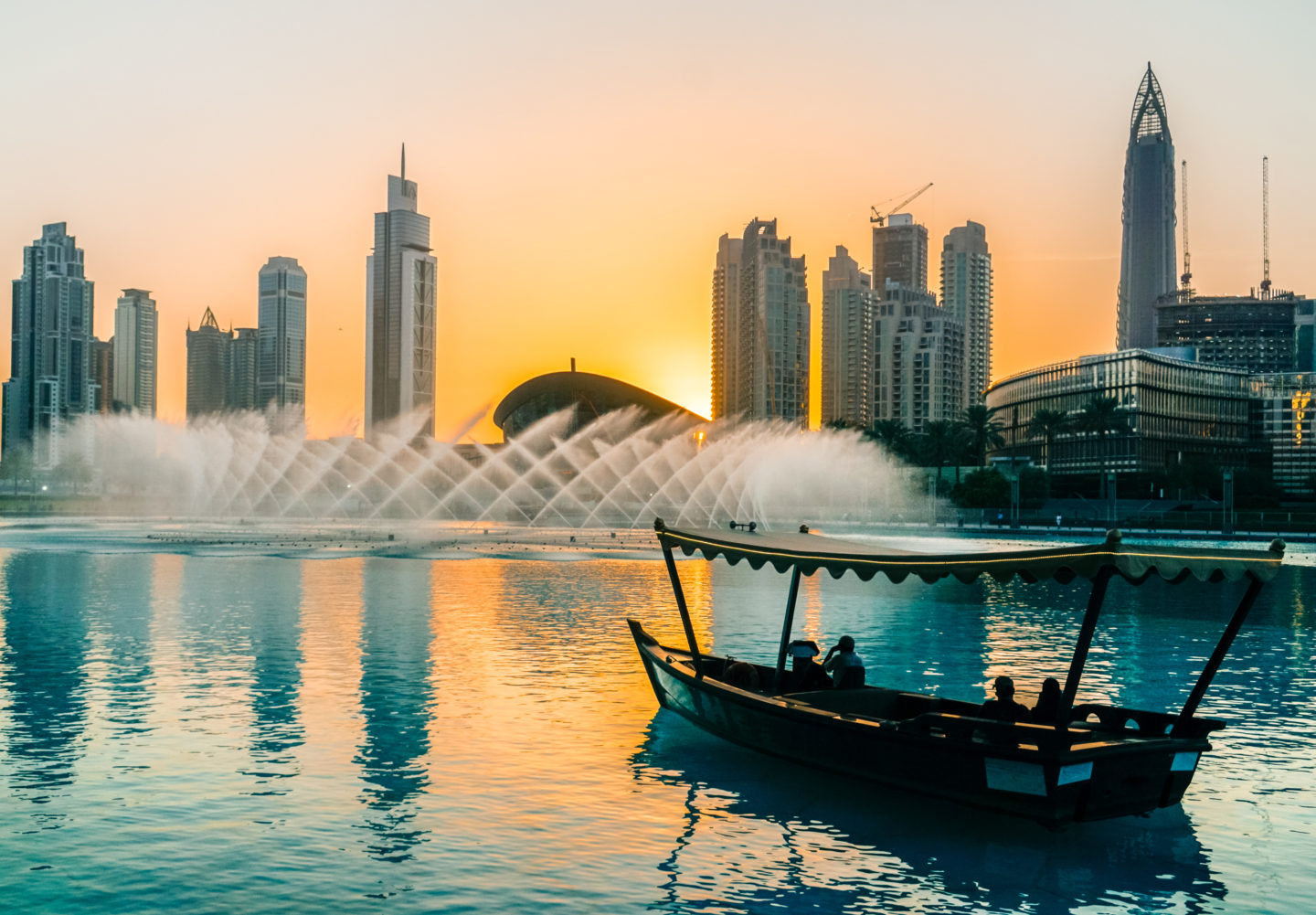 Sailing up the river in Dubai