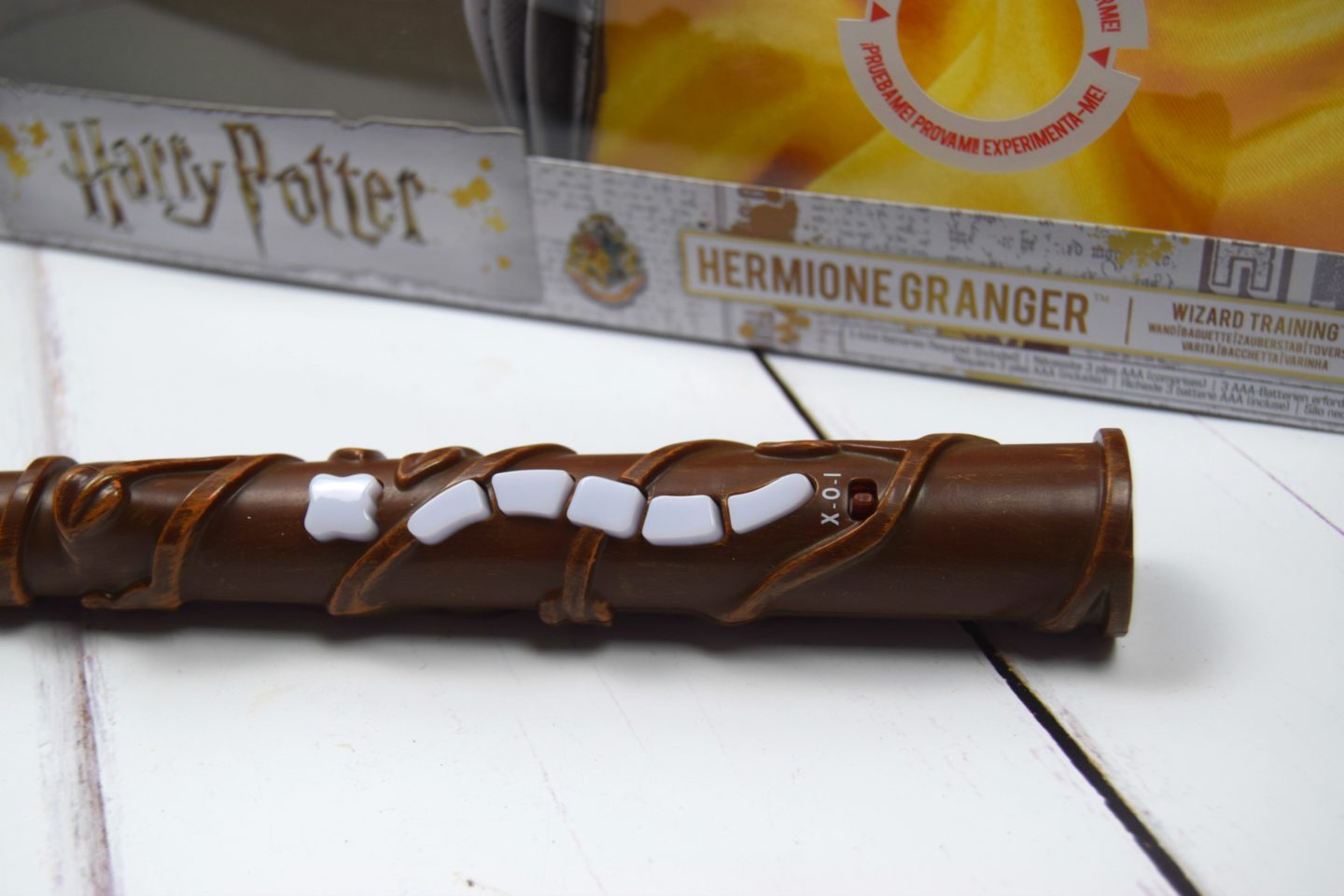 Harry Potter wand with packaging.
