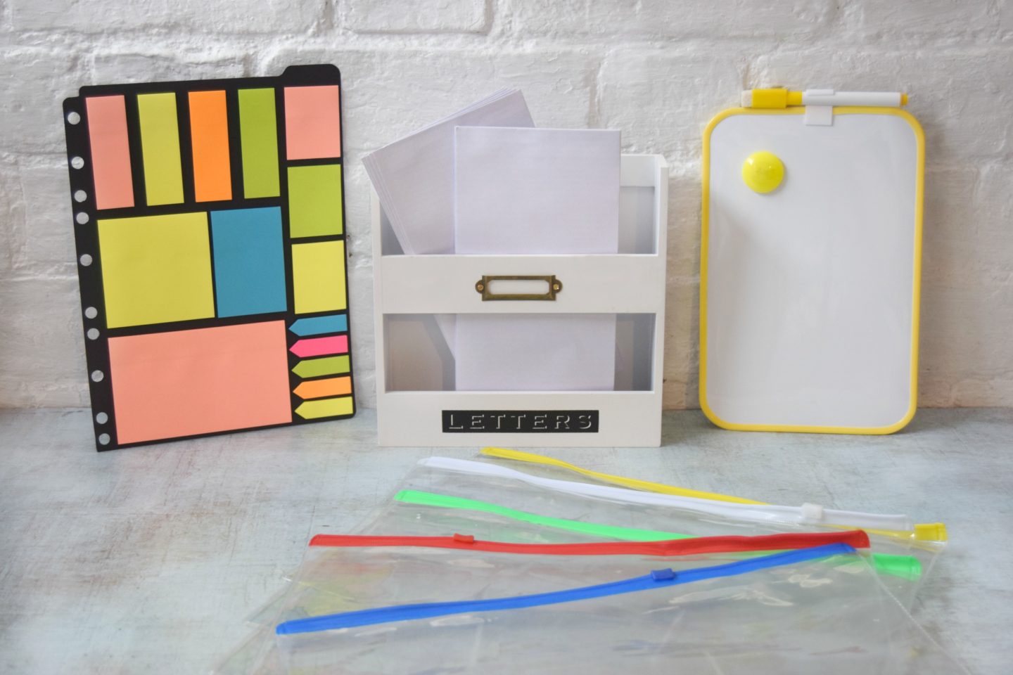 Planners sticky notes and files