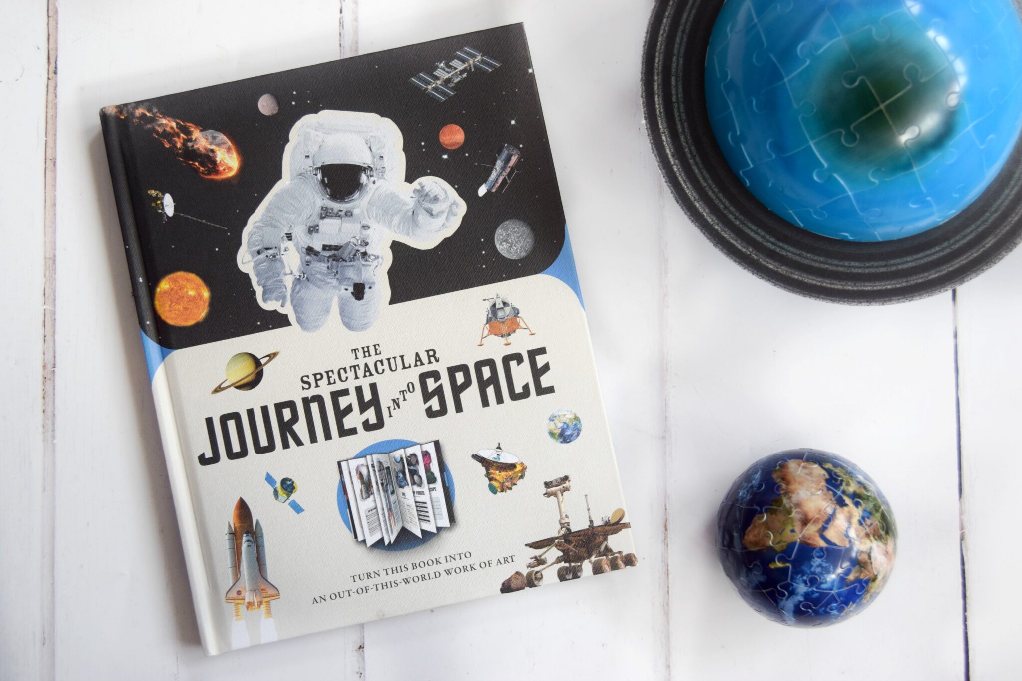 Paperscapes Journey into space kids facts book.