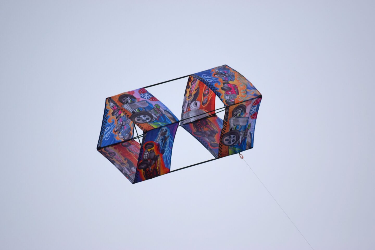 Character Online have some fab kites for kids. Our box kite flying high in the sky.