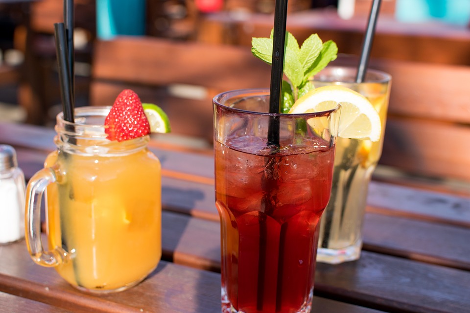 Outdoor bar with homemade cocktails