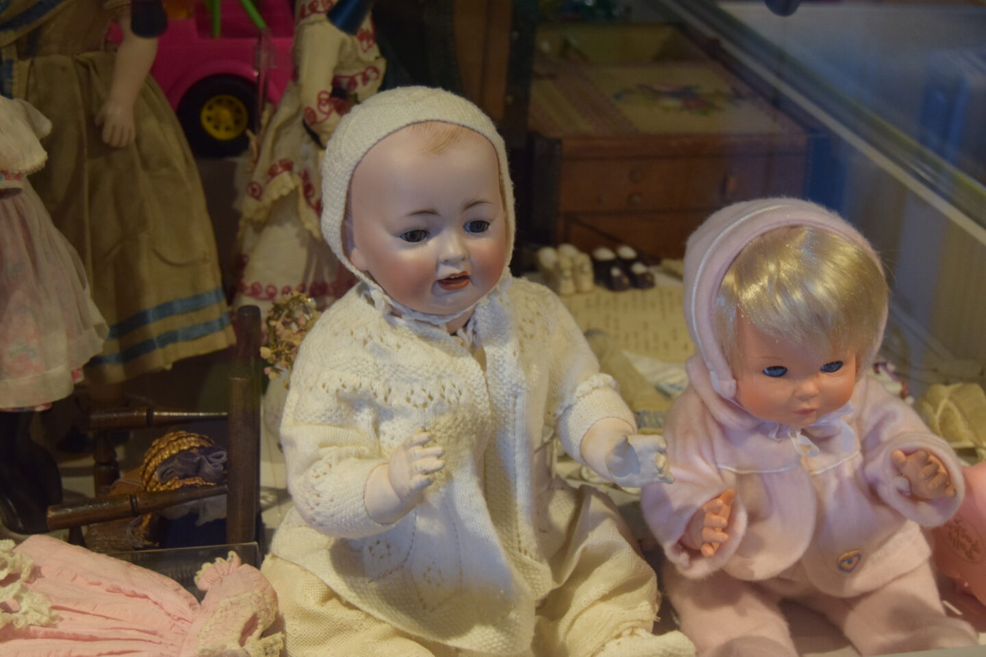 Old dolls from the museum of childhood Sudbury.