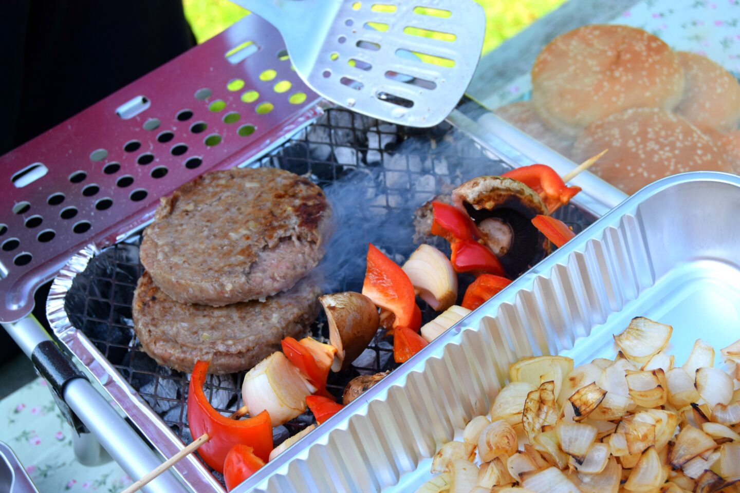 A Bar-Be-Quick disposable bbq.
