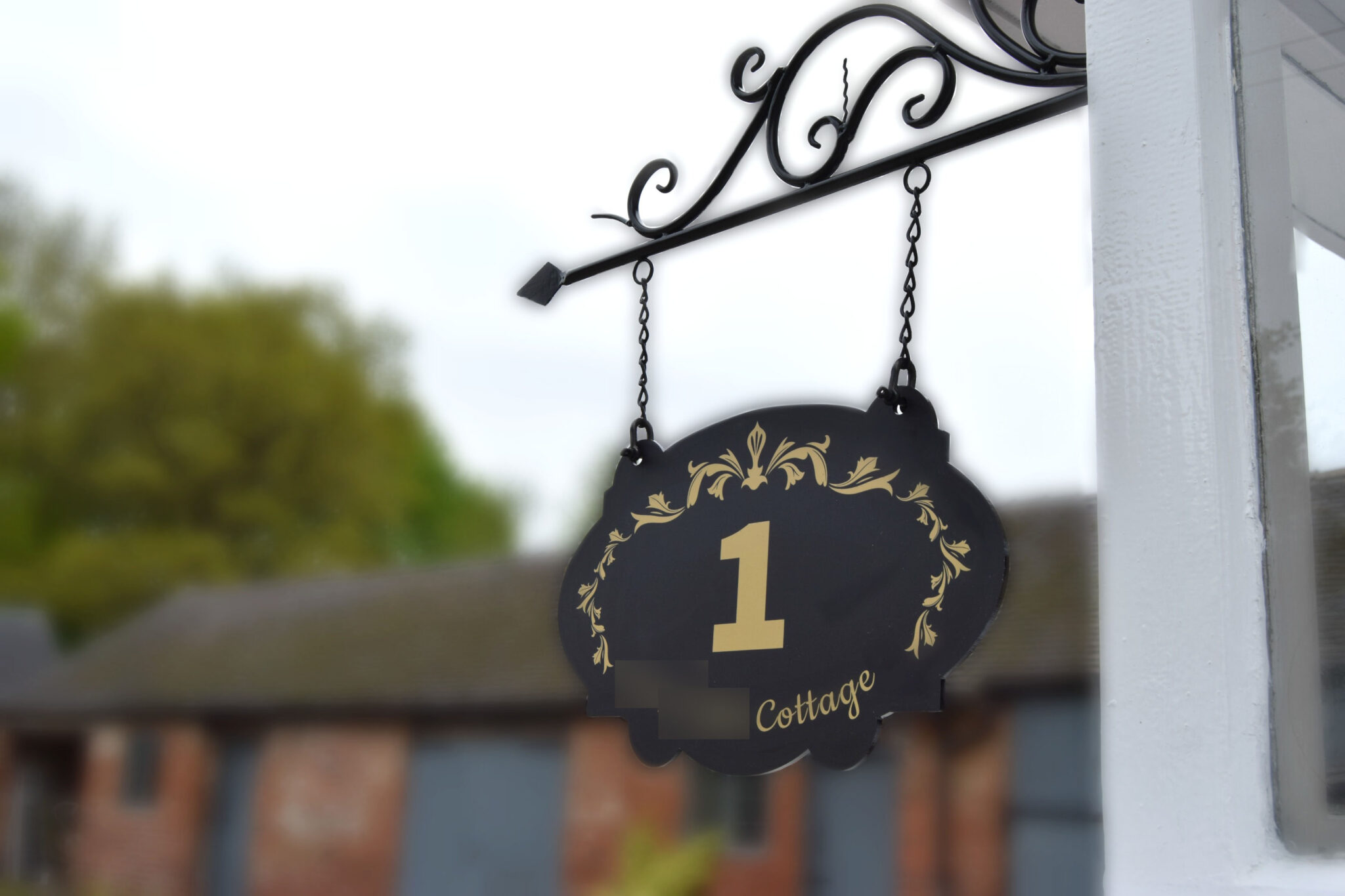 hanging house sign