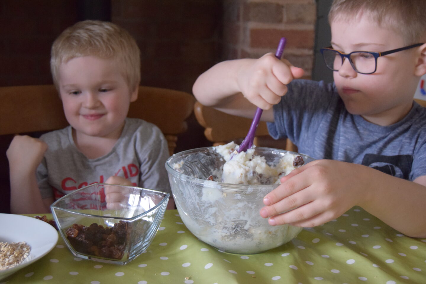 making suet cakes for the birds