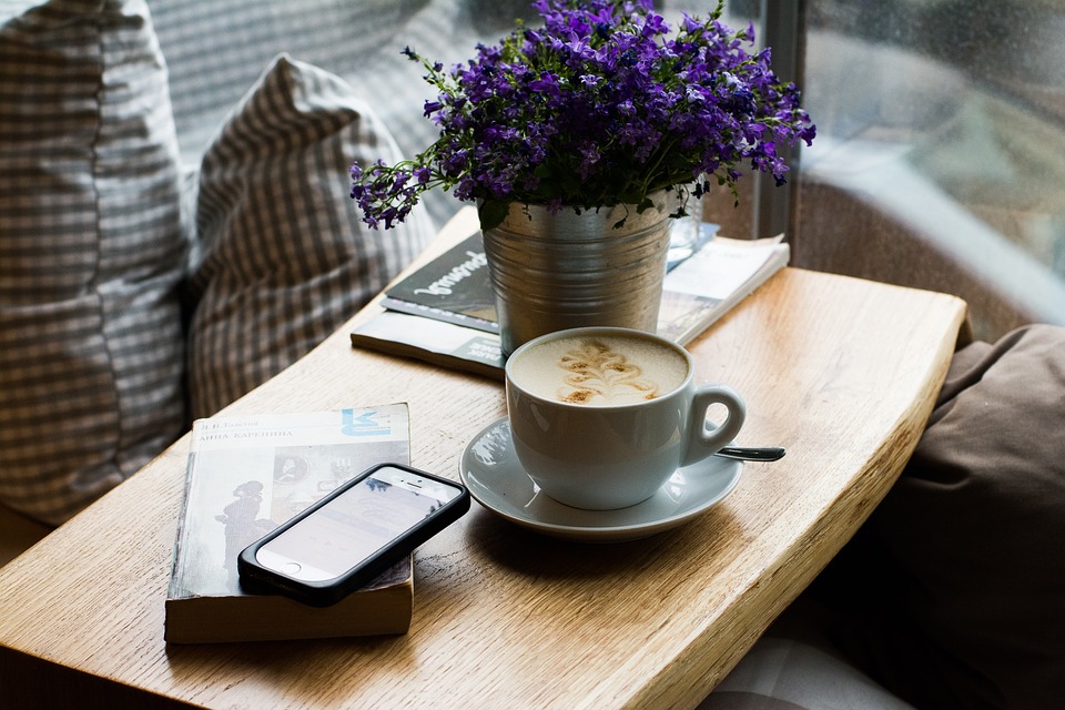 A pot of lavender on a desk. The Monday Morning Blog Club.