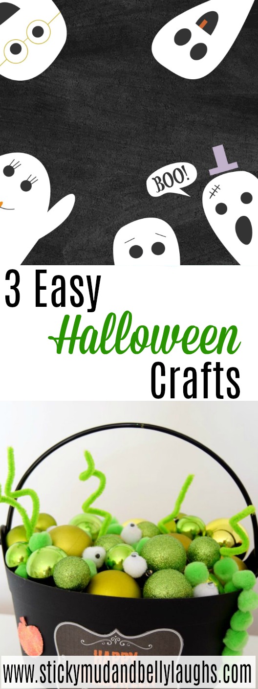 Do you love Halloween? Then you will love these 3 super easy Halloween crafts for kids! #Halloween #halloweendecor #halloweencrafts #easyhalloweencrafts #craftsforkids #pblogger