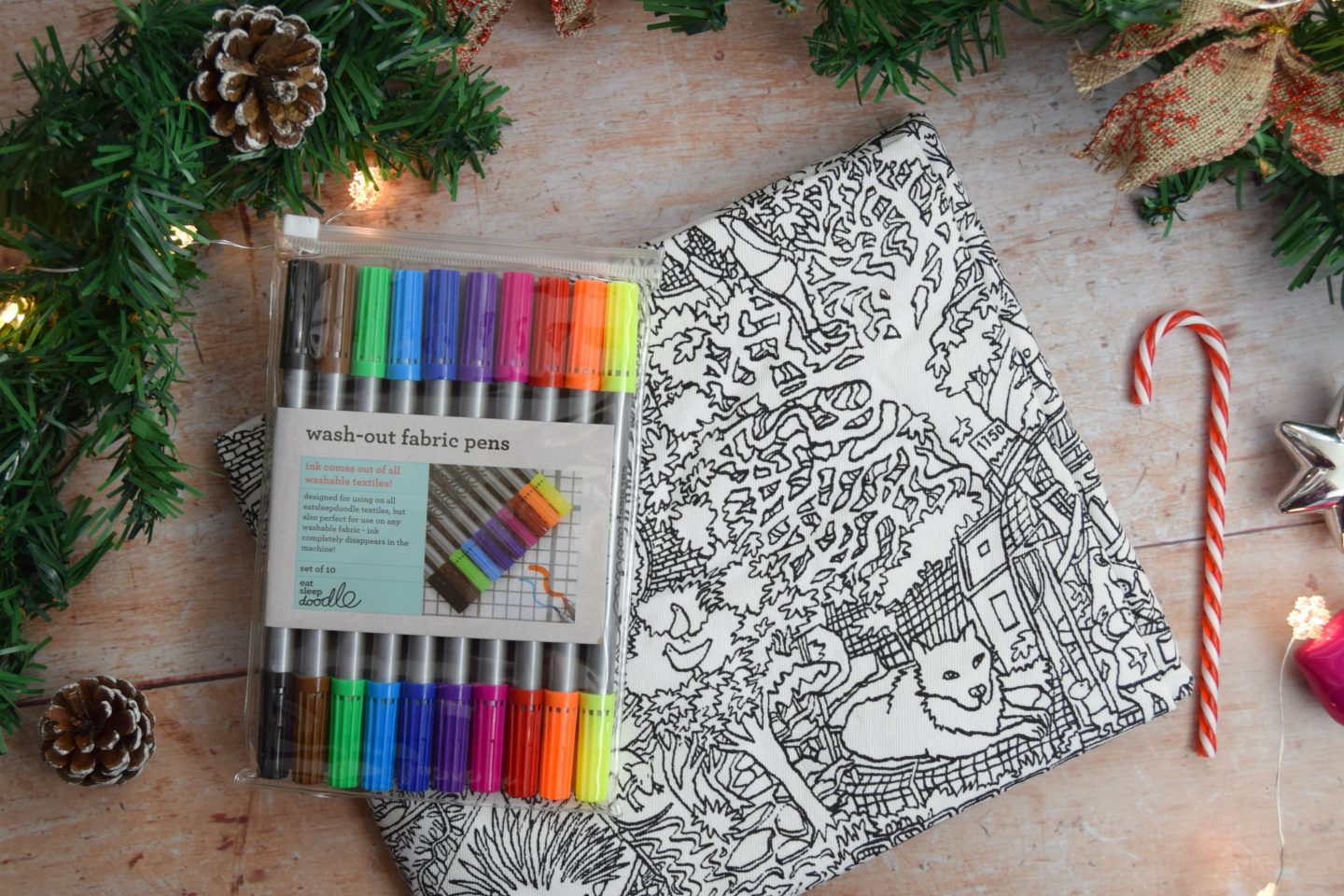 Eat Sleep Doodle Colour in table cloth