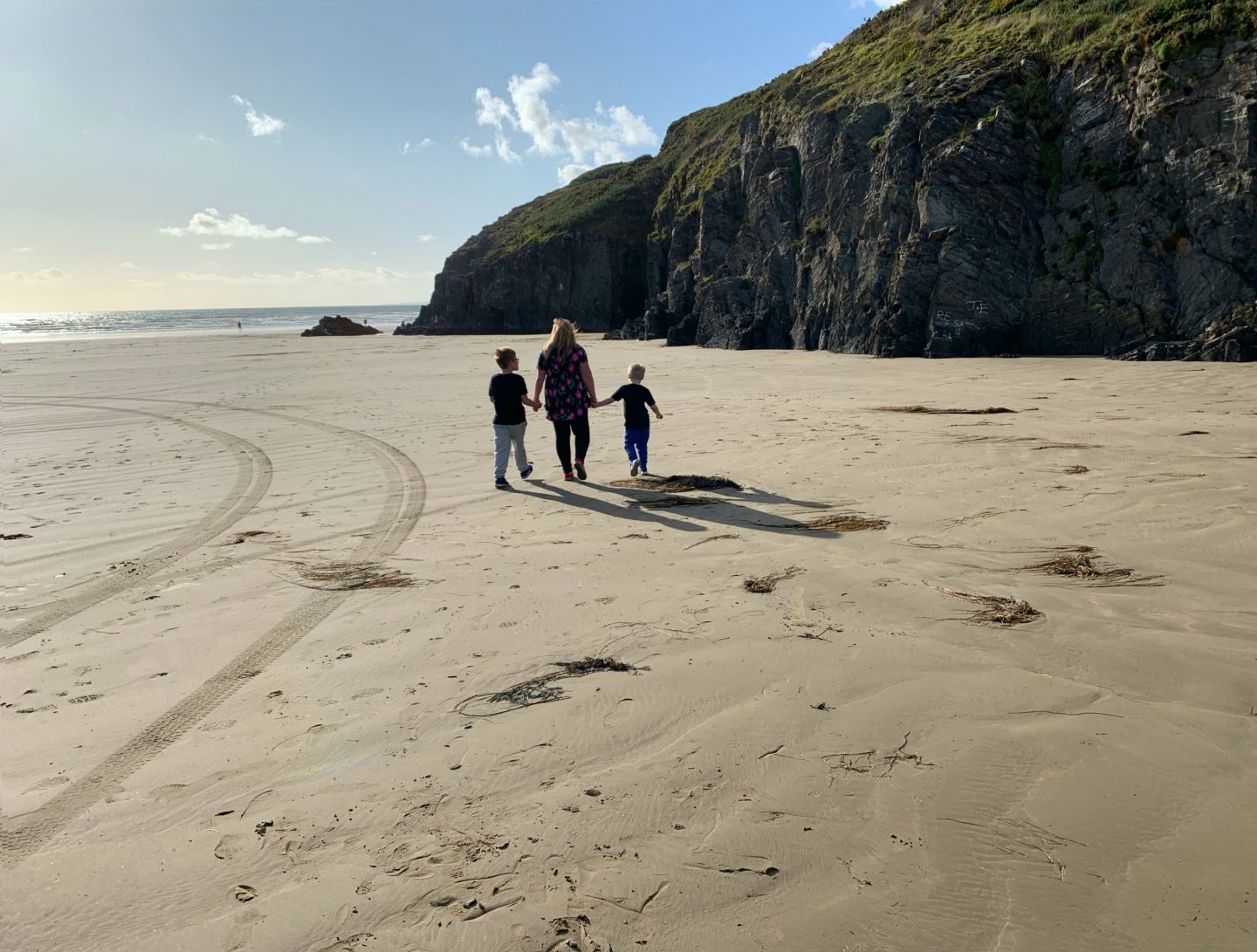 Me and the boys walking on the beach