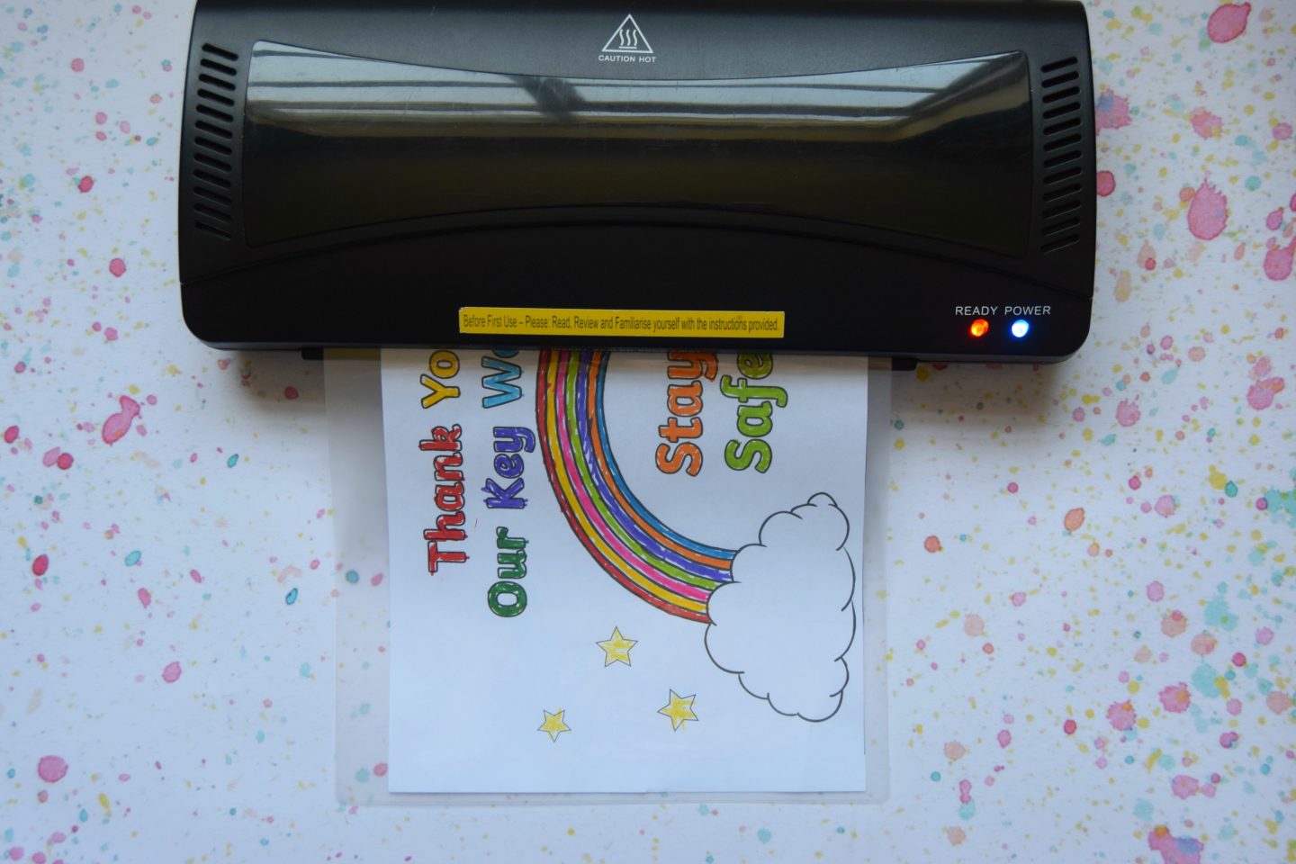 Laminating our key workers printable