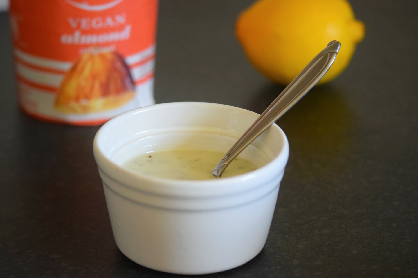 Falafel dressing using Danone vegan yoghurt