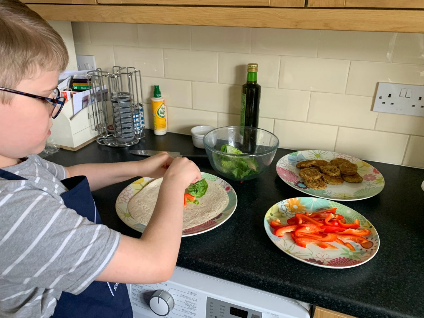 Making falafel wraps