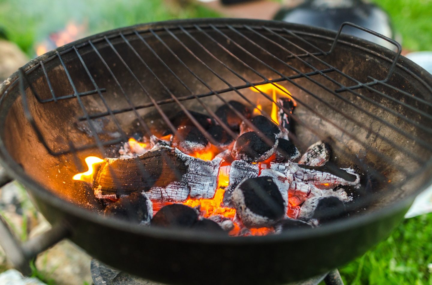 a bbq burning