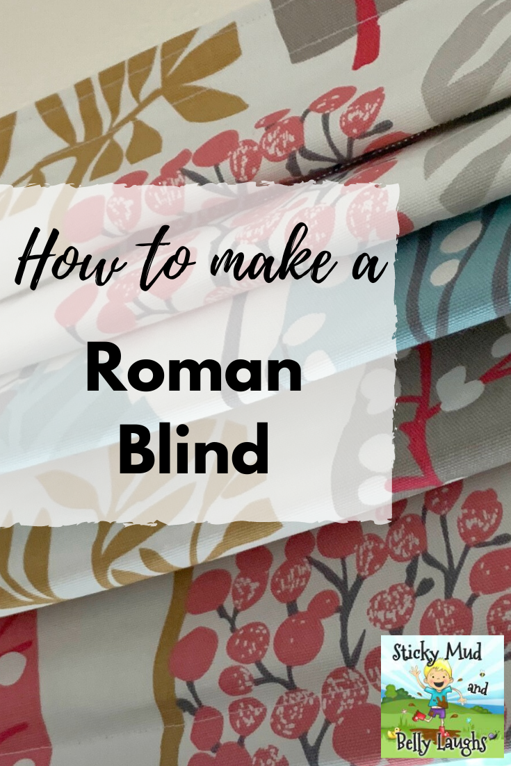 All you need to know on how to make a roman blind and matching curtains. #homedecor #diyromanblind #homefurnishings #stickymudandbellylaughs 