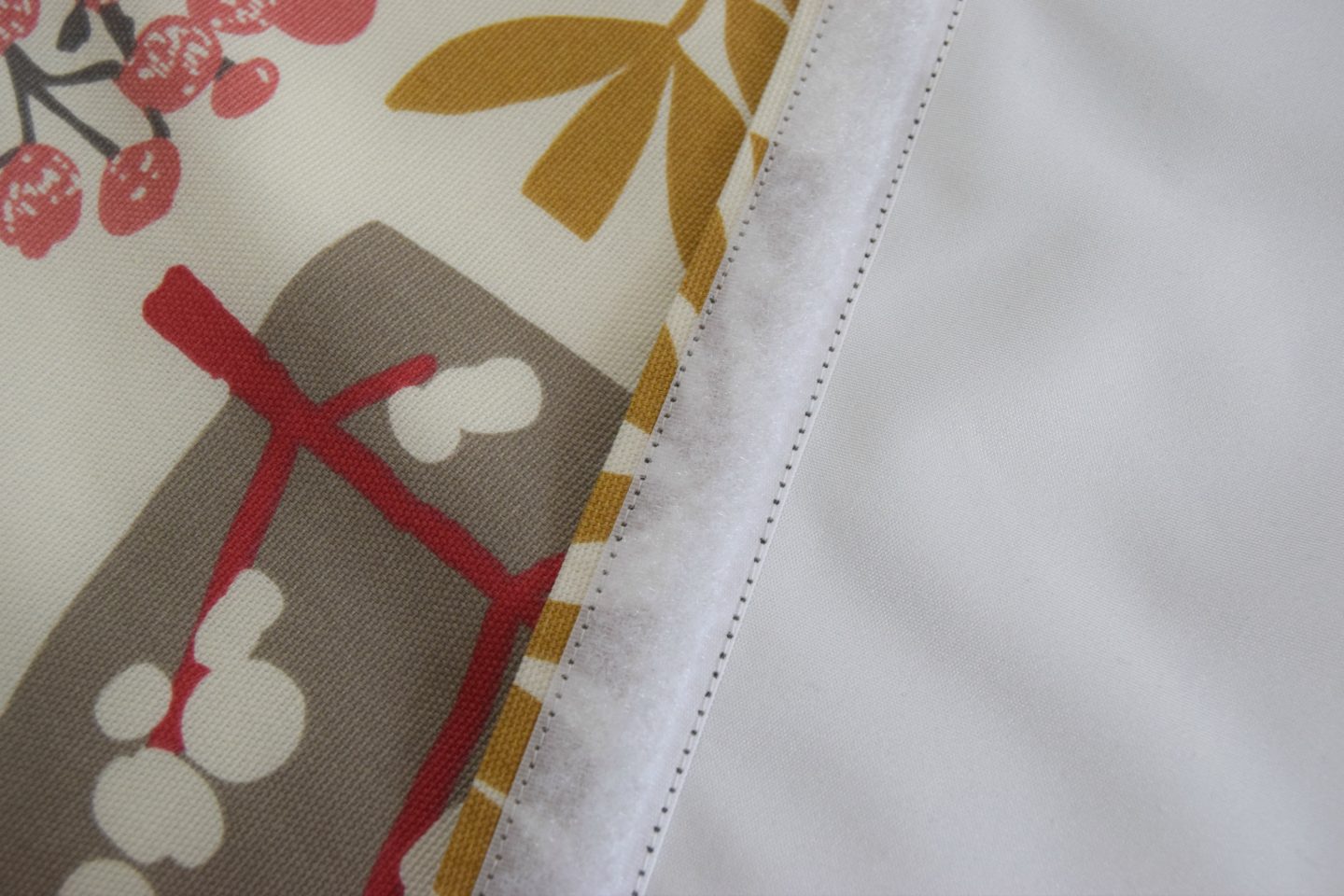 Velcro on roman blind