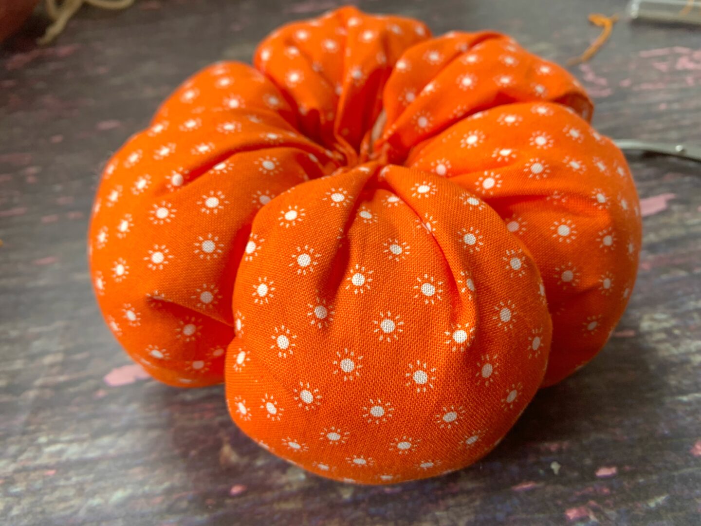 A fabric pumpkin craft