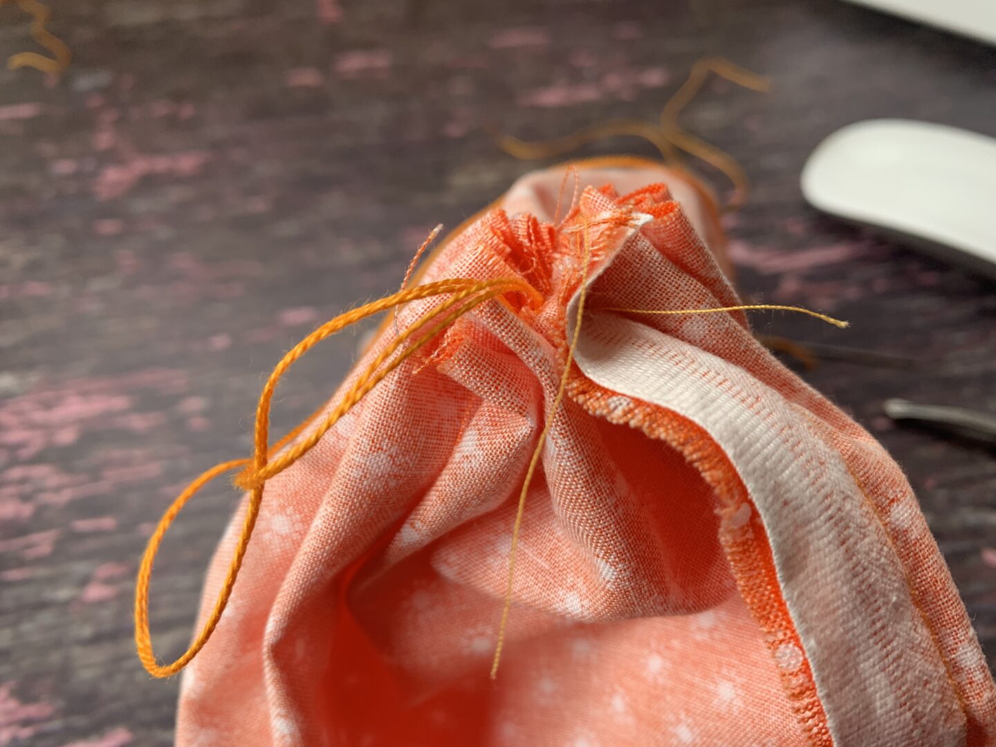 Making a fabric pumpkin