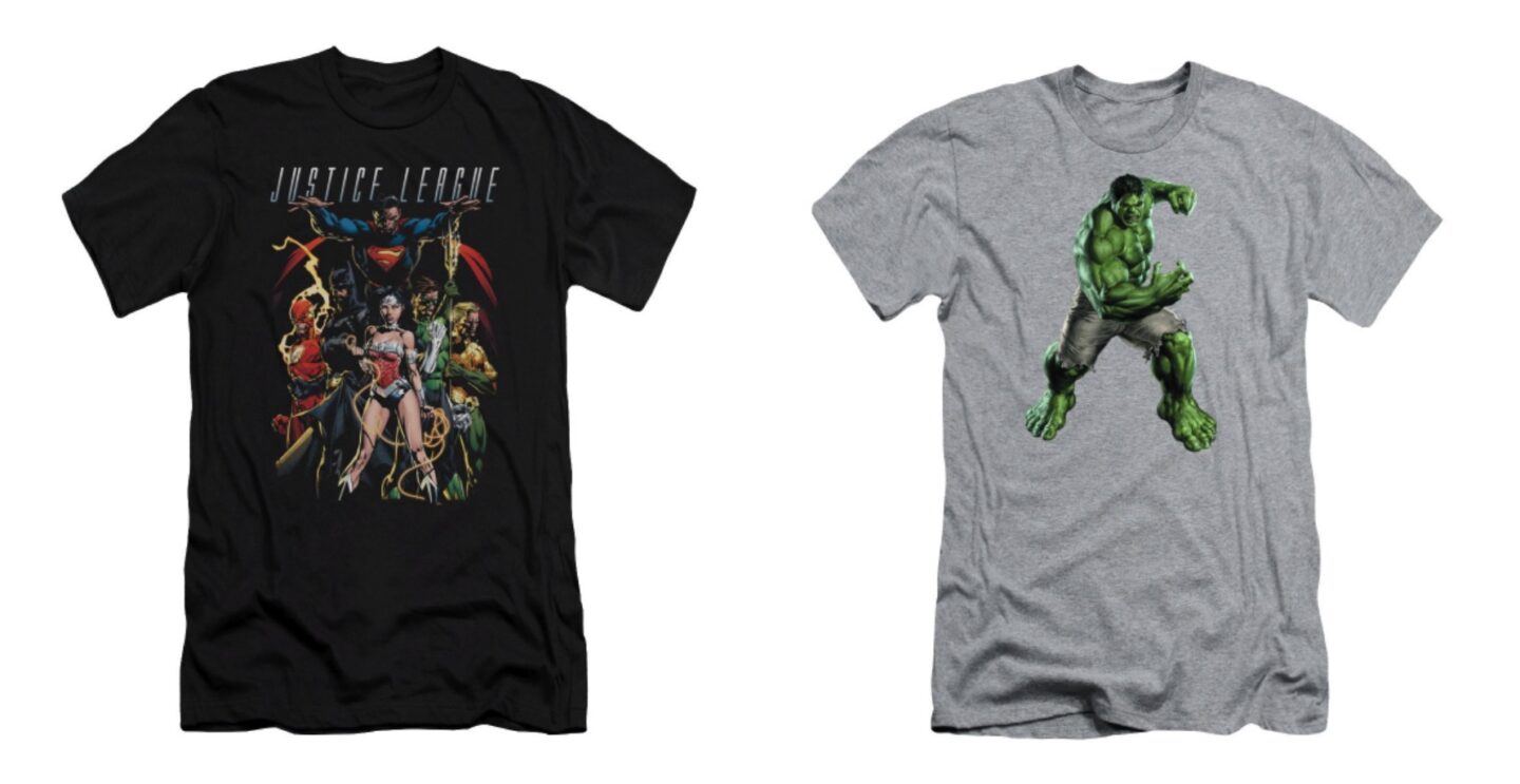 Men's Justice League and The Hulk T/Shirts