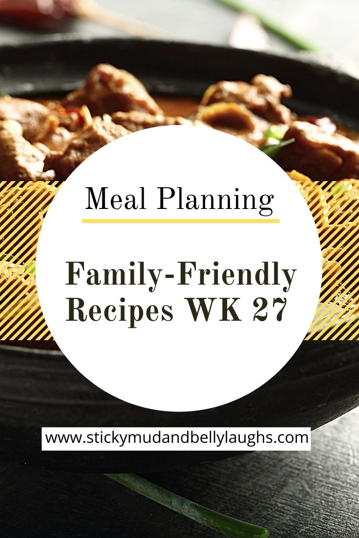 Meal planning for families. A rogan josh curry in a black pan.