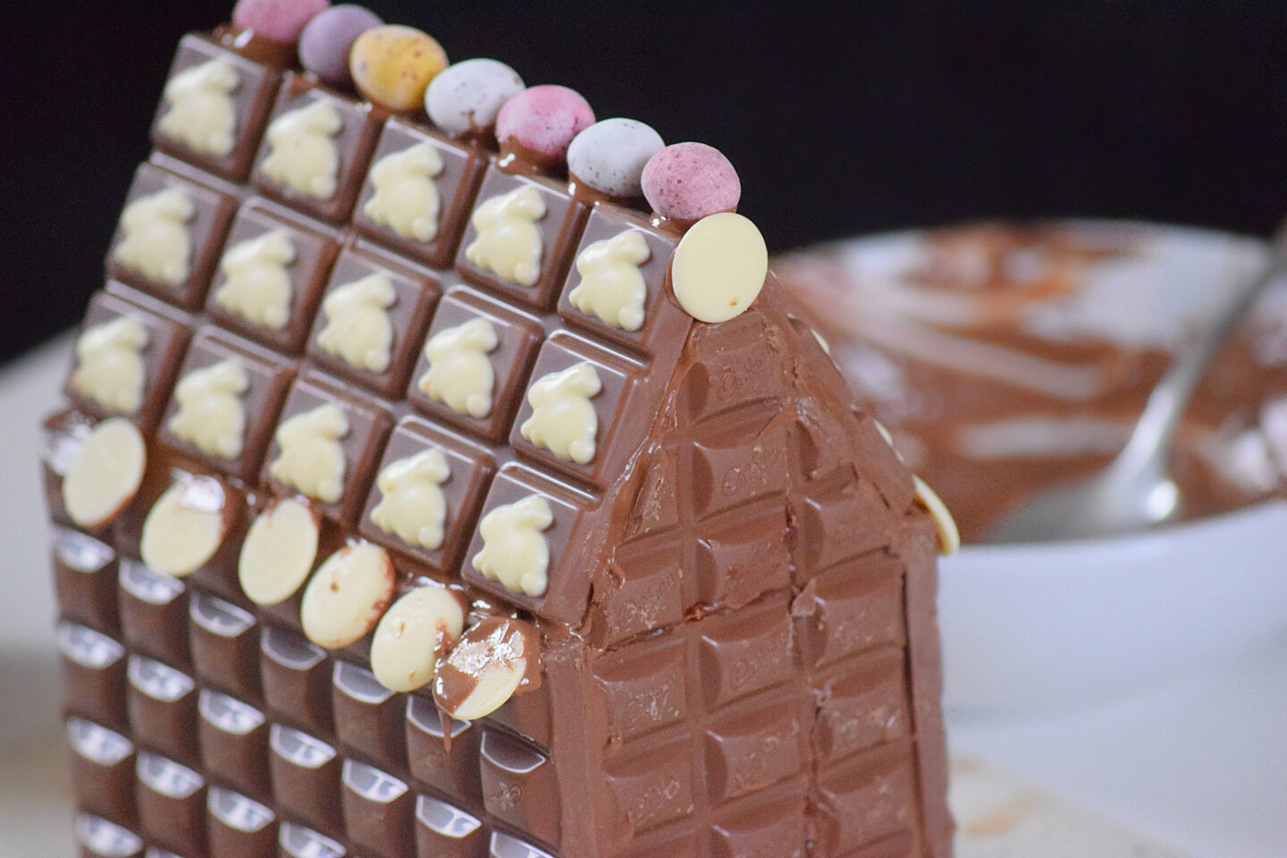 A cottage made from bars of Cadbury chocolate
