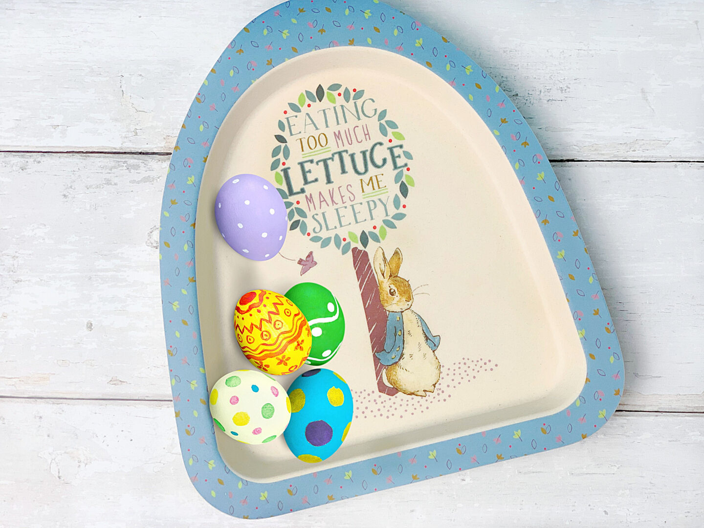 Bamboo plate with peter rabbit design