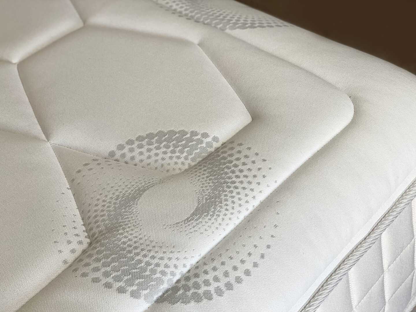 A close up of a double memory foam mattress