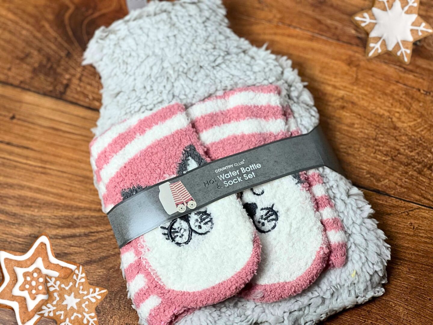 Hot water bottle and socks