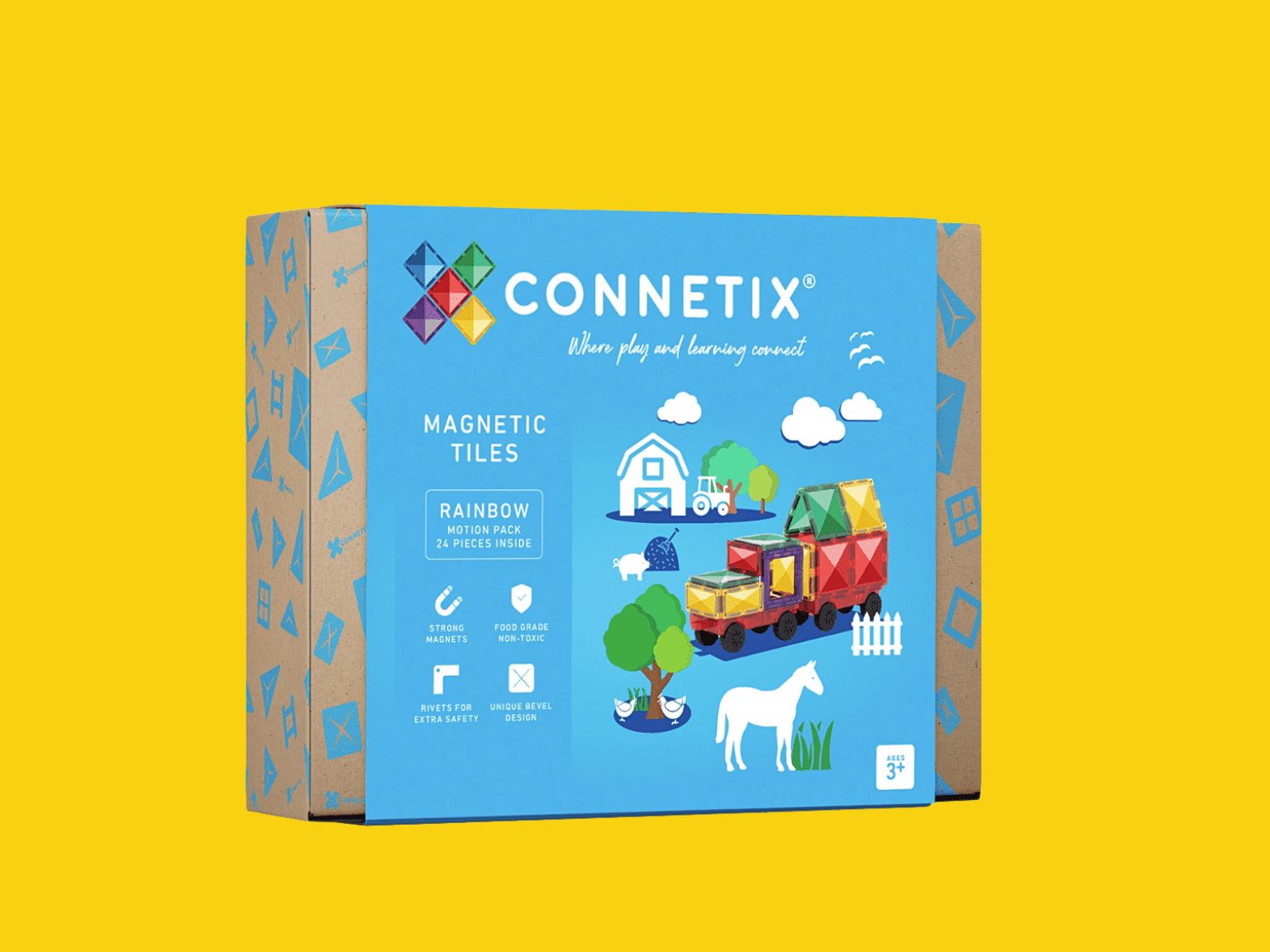 Win Connetix Rainbow Motion Magnetic Tiles Playset