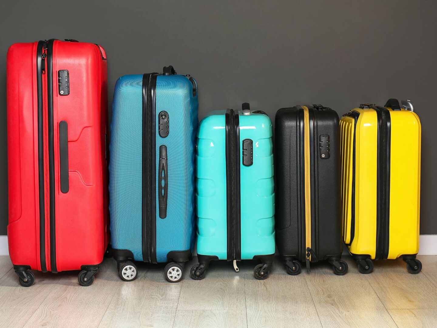 Colourful family luggage 1