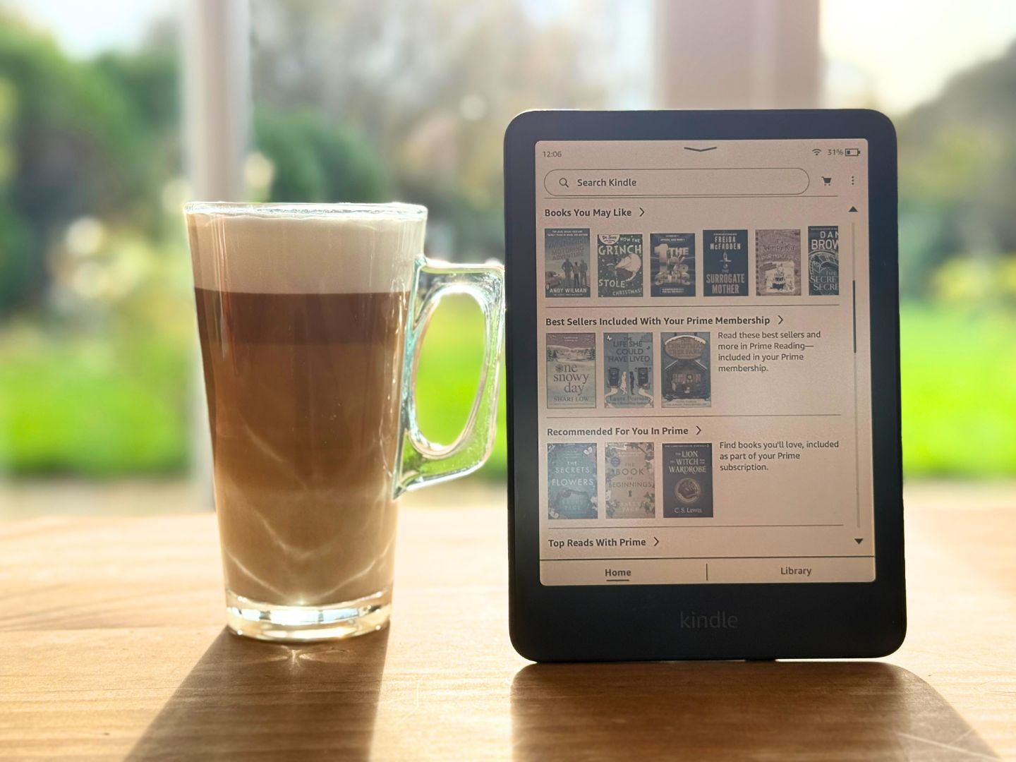 Kindle and coffee