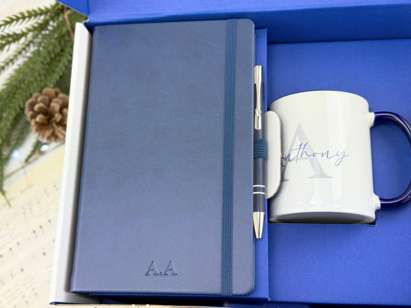 Personalised diary and mug set