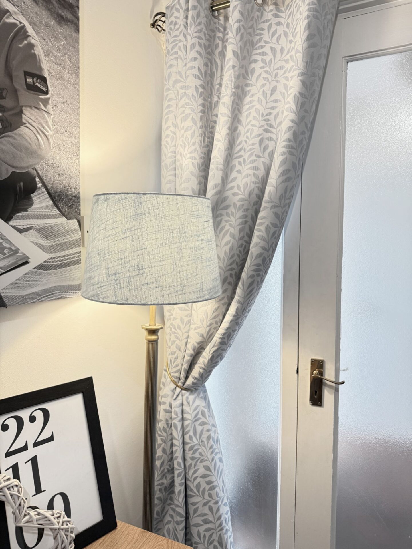 Lamp and curtains