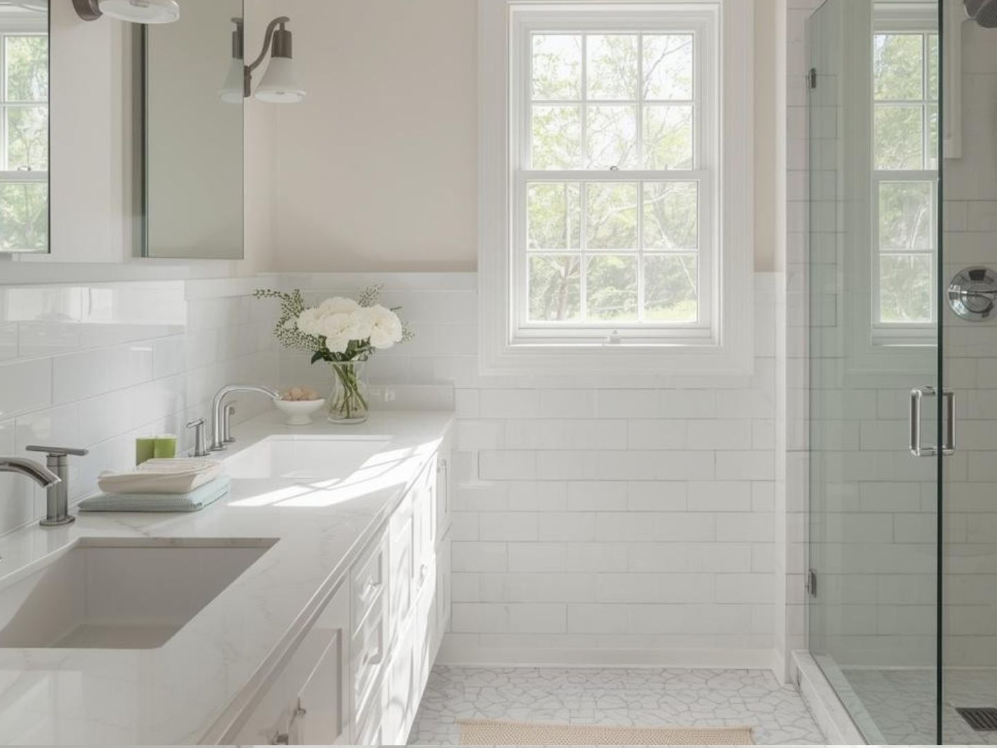 Bathroom white tiles