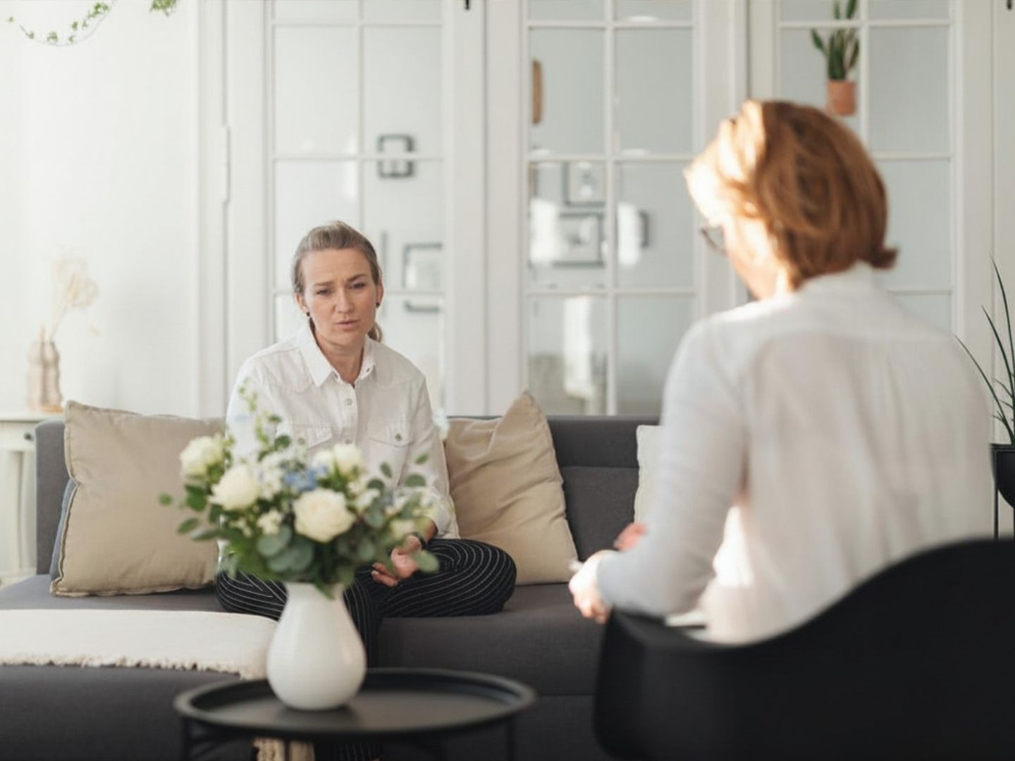 A lady receiving therapy